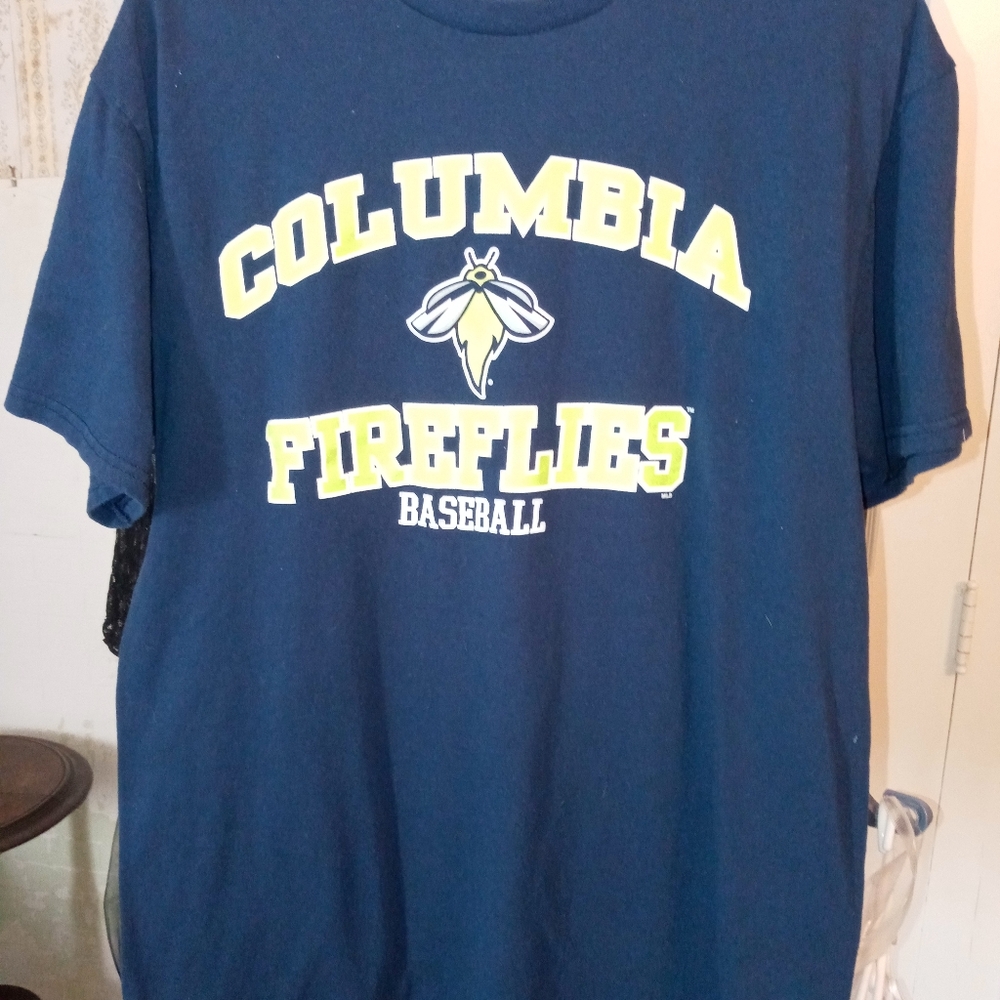 Columbia Fireflies baseball tee, GUC, large